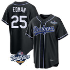 LA.Dodgers #25 Tommy Edman Player Black World Series Carbon Limited Home Fdoa Stitched Jerseys