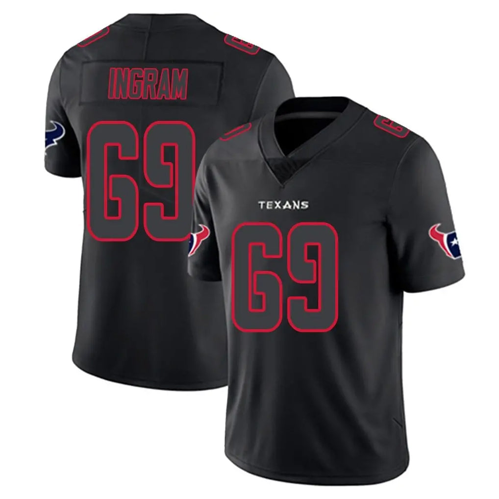H.Texans #69 Ed Ingram Player Black Impact Limited Game Gdoa Stitched Jerseys