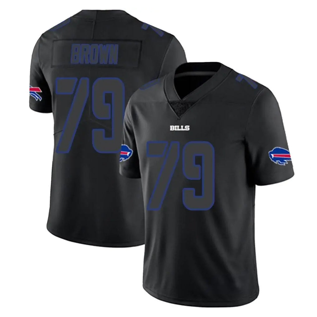 B.Bills #79 Spencer Brown Player Black Impact Limited Home Game Gdoa Stitched Jerseys