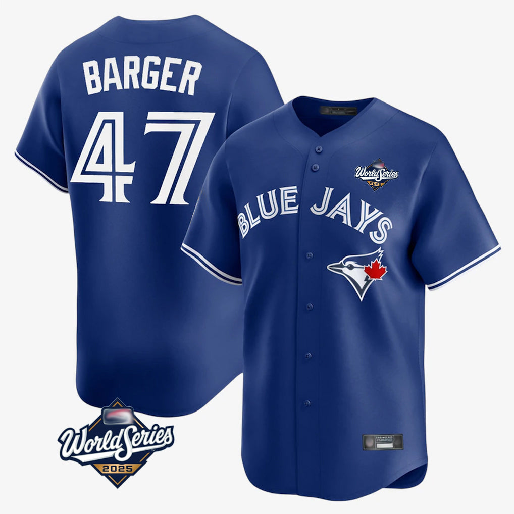 T.Blue Jays #47 Addison Barger Player Navy 2025 World Series Limited Fdoa Stitched Jerseys
