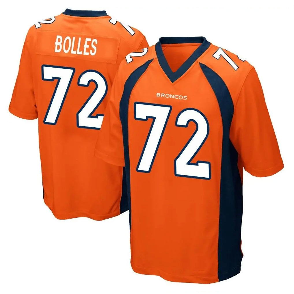 D.Broncos #72 Garett Bolles Player Orange Color Home Game Gdoa Stitched Jerseys