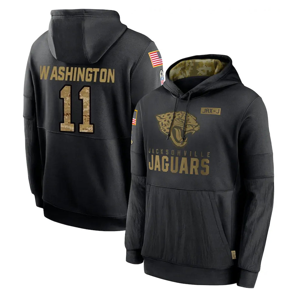 J.Jaguars #11 Parker Washington Player Black Salute to Service Hoodies Limited Game Gdoa Stitched Jerseys