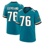 J.Jaguars #76 Ezra Cleveland Player Teal Prowler Throwback Limited Home Game Gdoa Stitched Jerseys