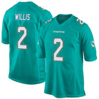 M.Dolphins #2 Malik Willis Player Aqua Team Color Home Game Gdoa Stitched Jerseys