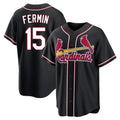 St. Louis Cardinals #15 Jose Fermin Player Black Carbon Fashio Game Fdoa Stitched Jerseys