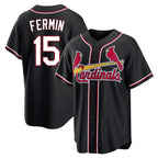 St. Louis Cardinals #15 Jose Fermin Player Black Carbon Fashio Game Fdoa Stitched Jerseys