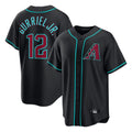 A.Diamondbacks #12 Lourdes Gurriel Jr Player Black Fashion Out Home Game Gdoa Stitched Jerseys