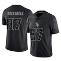 M.Vikings #87 T.J. Hockenson Player Black Reflective LImited Home Game Gdoa Stitched Jerseys