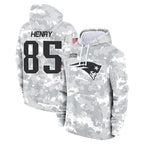 NE.Patriots #85 Hunter Henry Player Arctic Camo Salute to Service Pullover Hoodies Limited Game Gdoa Stitched Jerseys