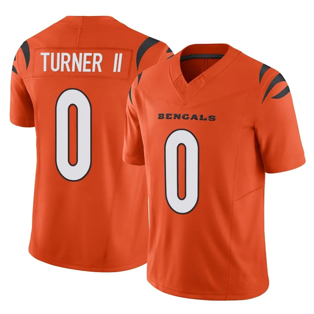 C.Bengals #0 DJ Turner II Player Orange Vapor F.U.S.E. Limited Home Game Gdoa Stitched Jerseys