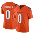 C.Bengals #0 DJ Turner II Player Orange Vapor F.U.S.E. Limited Home Game Gdoa Stitched Jerseys