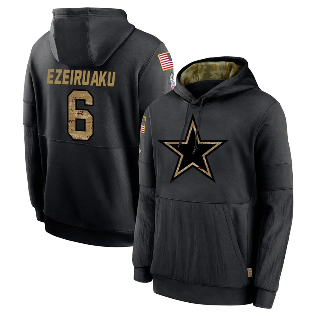 D.Cowboys #6 Donovan Ezeiruaku Player Black Salute to Service Pullover Hoodies Limited Gdoa Stitched Jerseys