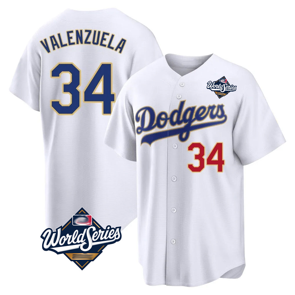 LA.Dodgers #34 Fernando Valenzuela Player Gold White World Series 2026 Collection Stadium Limited Fdoa Stitched Jerseys