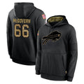 B.Bills #66 Connor McGovern Player Black Salute to Service Hoodies Gdoa Stitched Jersey