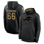 B.Bills #66 Connor McGovern Player Black Salute to Service Hoodies Gdoa Stitched Jersey