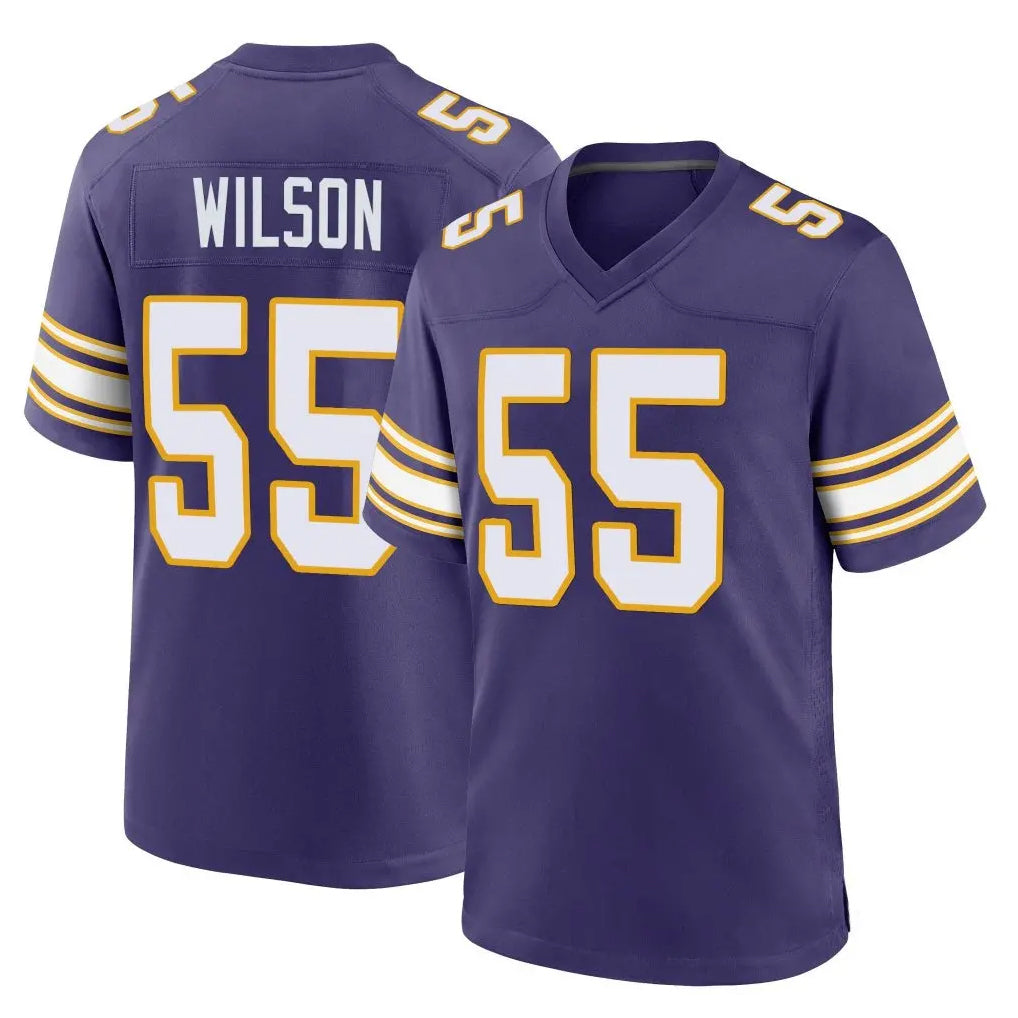 M.Vikings #55 Eric Wilson Player Purple Classic Home Game Gdoa Stitched Jerseys