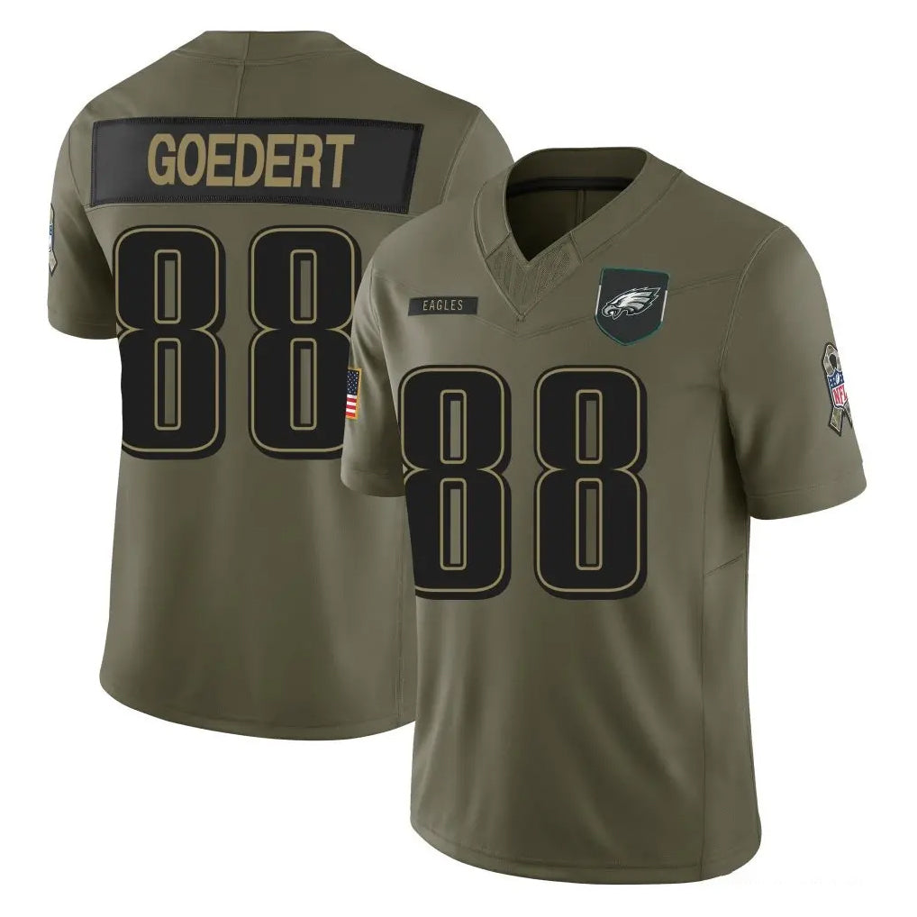 P.Eagles #88 Dallas Goedert Player Olive 2025 Salute To Service Limited Gdoa Stitched Jerseys