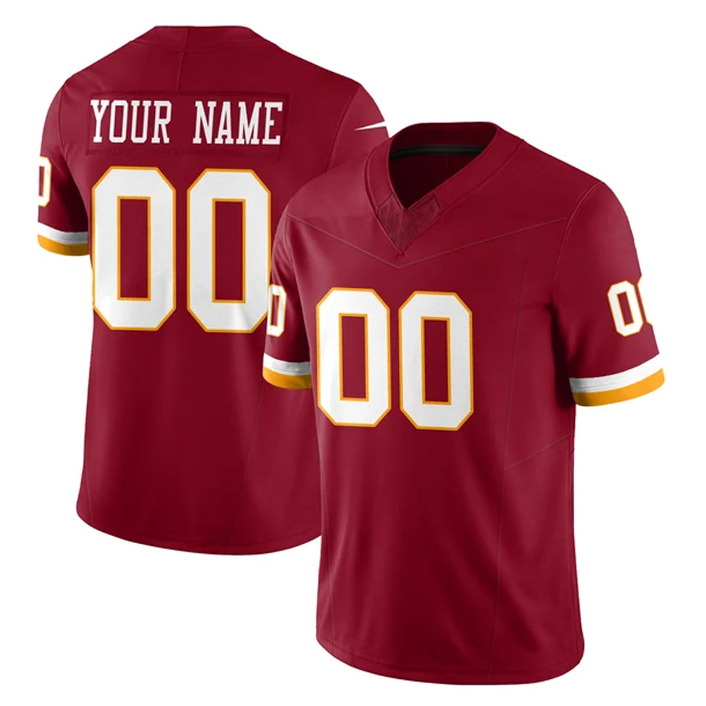 Custom W.Commanders Burgundy Limited Team Vapor F.U.S.E. Home Game Any Name & Numbers Gdoa Stitched Jerseys