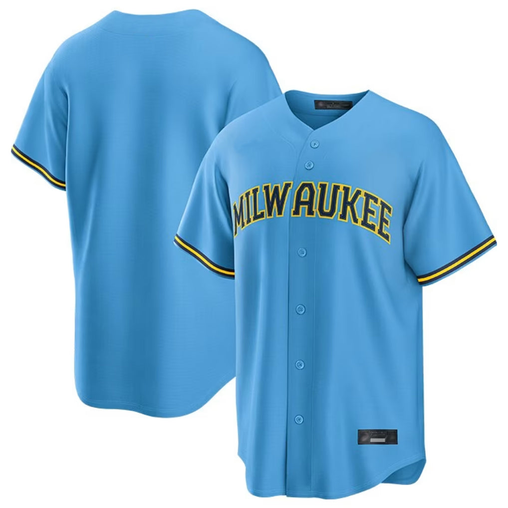 M.Brewers ## Brewers Blank Player Light Blue Road Stadium Game Fdoa Stitched Jerseys