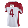 A.Cardinals #4 Jeremiyah Love Player White Vapor Limited Home Game Gdoa Stitched Jerseys