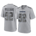 D.Cowboys #92 Quinnen Williams Player Gray Atmosphere Fashion Home Game Gdoa Stitched Jerseys