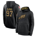 P.Eagles #97 Moro Ojomo Player Black Salute to Service Hoodies Limited Game Gdoa Stitched Jerseys