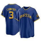 S.Mariners #3 J.P. Crawford Player Royal City Connect Home Game Fdoa Stitched Jerseys