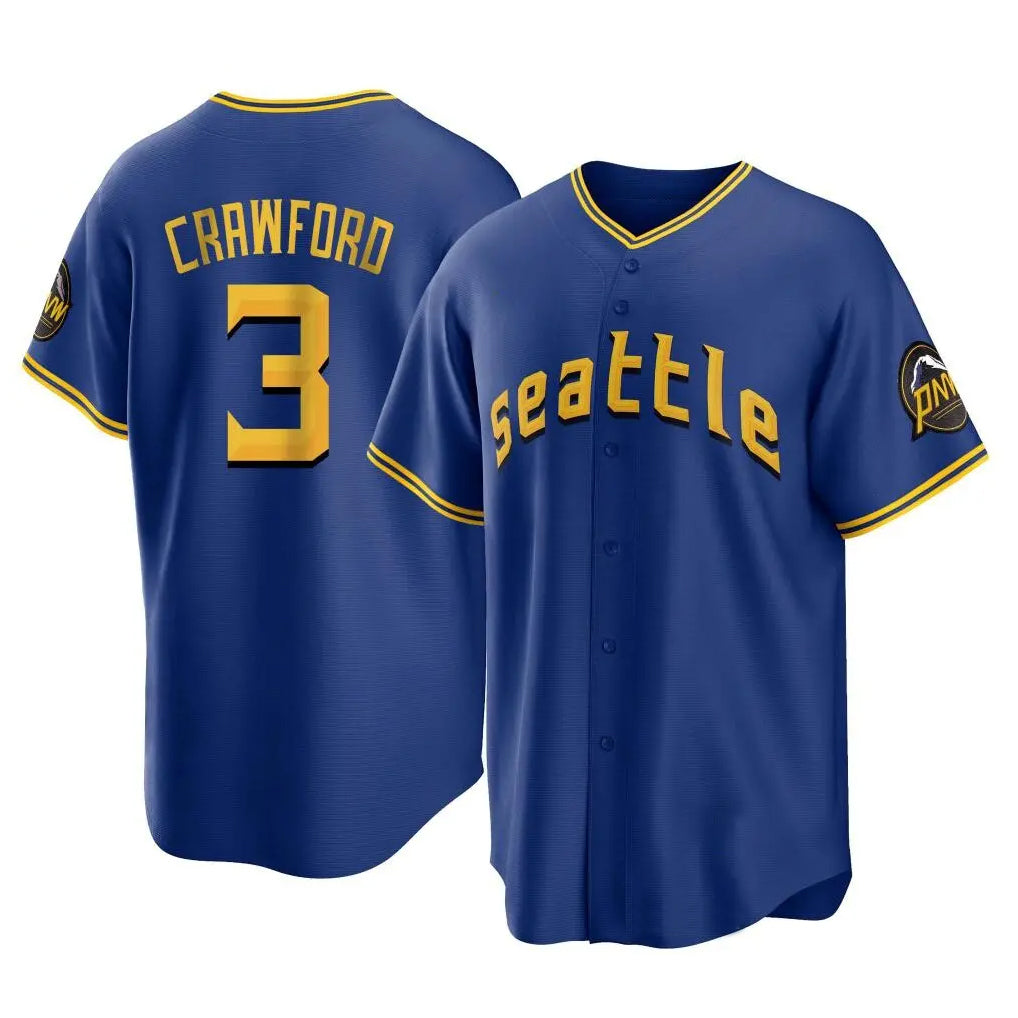 S.Mariners #3 J.P. Crawford Player Royal City Connect Home Game Fdoa Stitched Jerseys