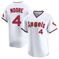 LA.Angels #4 Christian Moore Player White T-shirt Home Limited Fdoa Stitched Jerseys