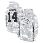 KC.Chiefs #14 Matt Araiza Player Arctic Camo Salute to Service Hoodies Limited Game Gdoa Stitched Jerseys