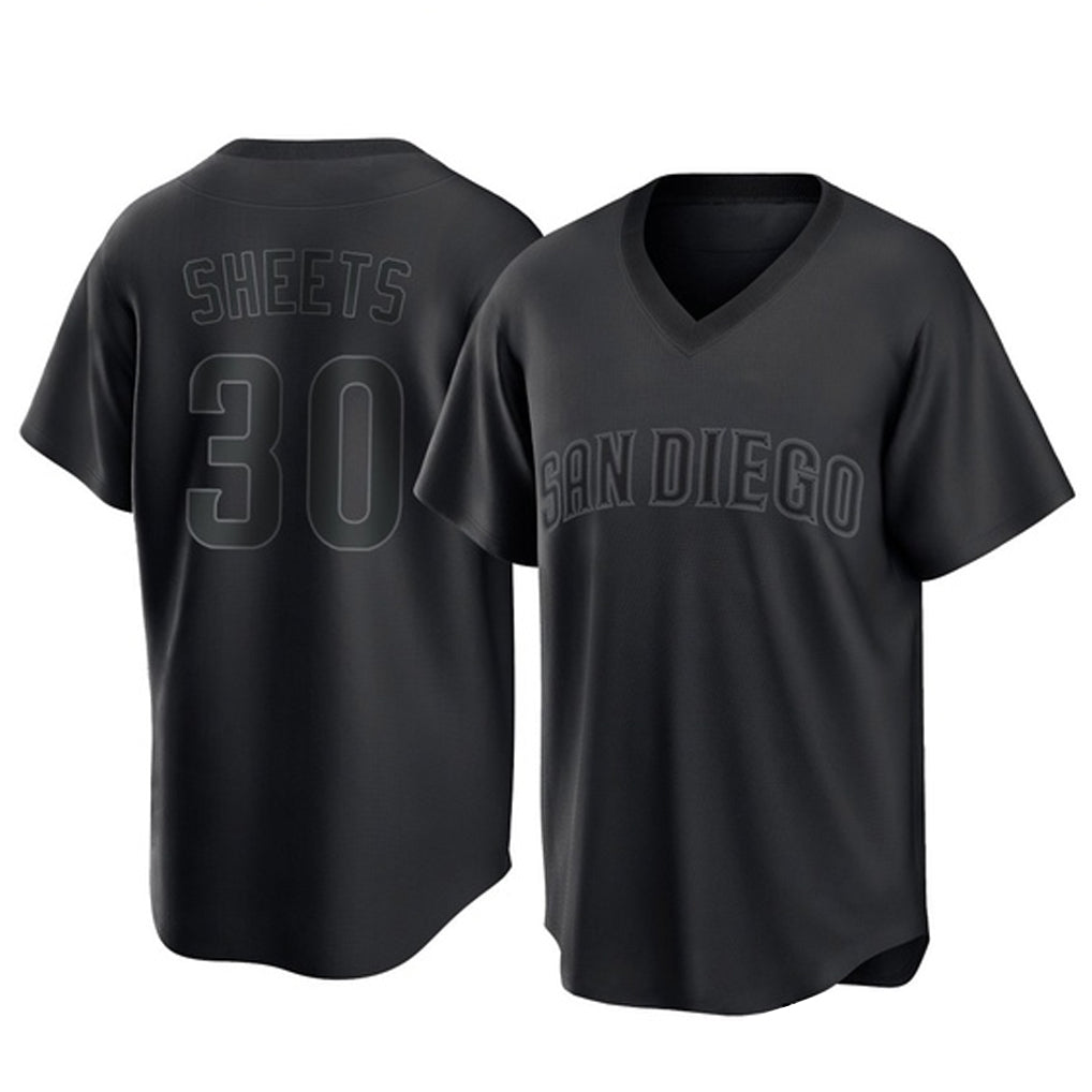 S.Diego Padres #30 Gavin Sheets Player Black Pitch Fashion Game T-shirt Fdoa Stitched Jerseys