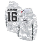 M.Vikings #16 Will Reichard Player Arctic Camo Salute to Service Pullover Hoodies Limited Game Gdoa Stitched Jerseys