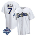 LA.Dodgers #7 Blake Snell Player Gold White World Series Meet Home Game Fdoa Stitched Jerseys