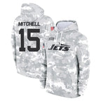 NY.Jets #15 Adonai Mitchell Player Arctic Camo Salute to Service Pullover Hoodies Limited Game Gdoa Stitched Jerseys