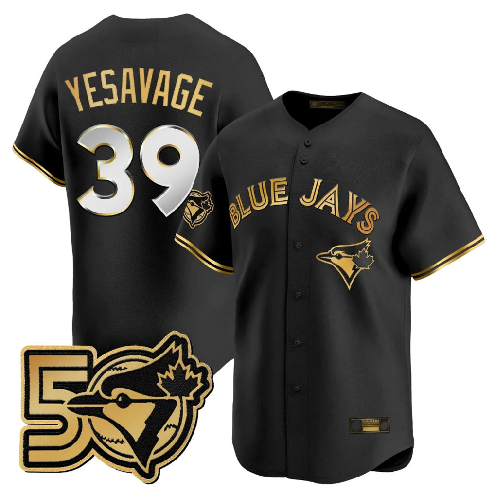 T.Blue Jays #39 Trey Yesavage Player Black 50 Seasons Patch Vapor Premier Limited All Fdoa Stitched Jerseys