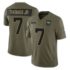 J.Jaguars #7 Brian Thomas Jr. Player Olive 2025 Salute To Service Limited Game Gdoa Stitched Jerseys