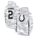 IN.Colts #2 Josh Downs Player Arctic Camo Salute to Service Hoodies Limited Game Gdoa Stitched Jerseys