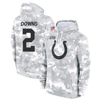 IN.Colts #2 Josh Downs Player Arctic Camo Salute to Service Hoodies Limited Game Gdoa Stitched Jerseys