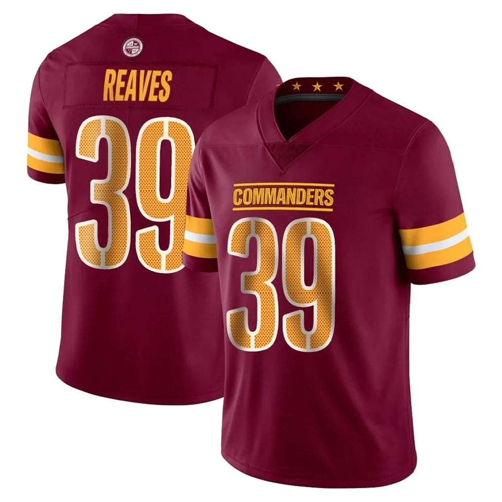 W.Commanders #39 Jeremy Reaves Player Burgundy Limited Vapor Home Game Gdoa Stitched Jerseys