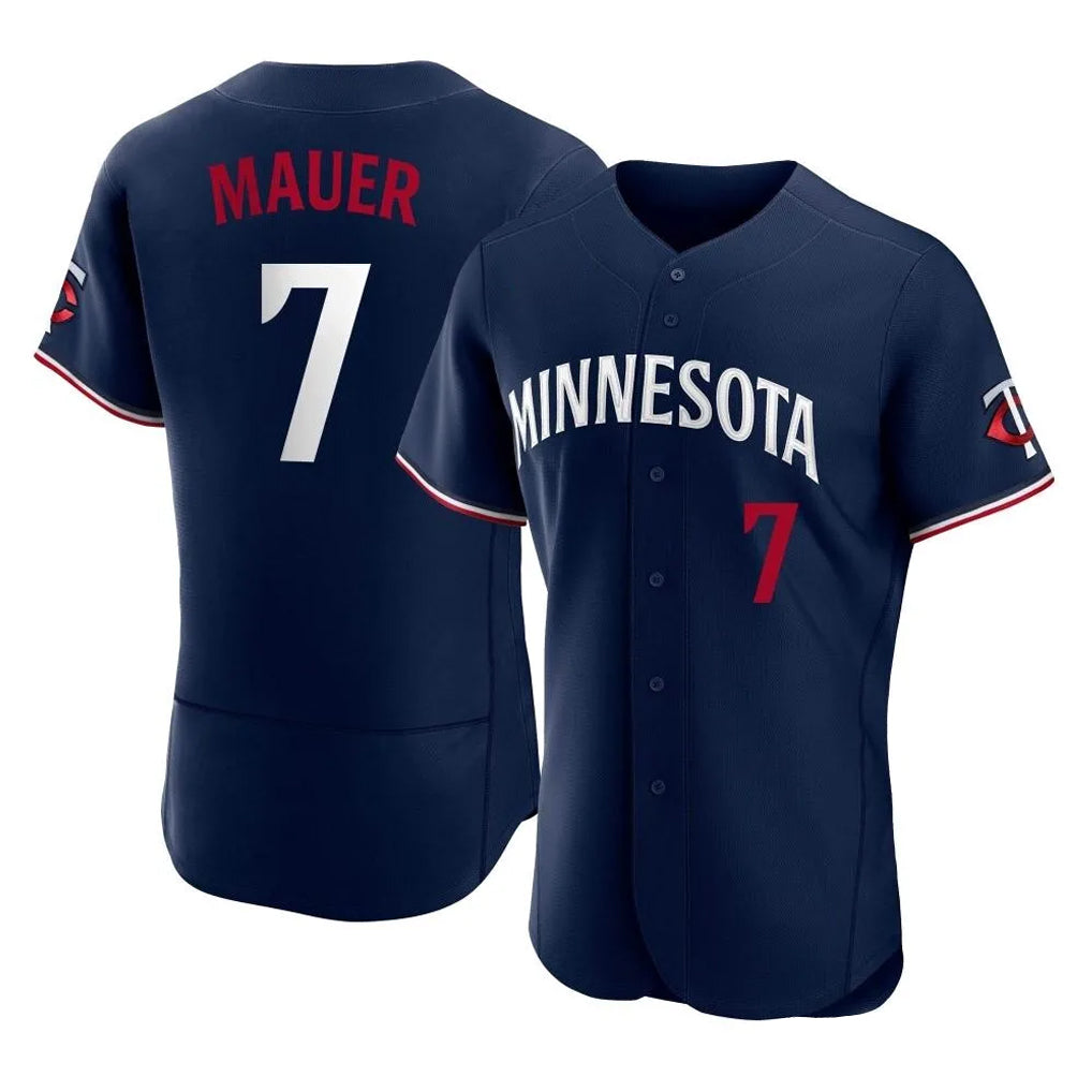M.Twins #7 Joe Mauer Player Navy Replica Home Limited Elite Fdoa Stitched Jerseys