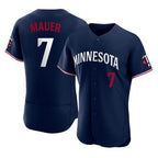 M.Twins #7 Joe Mauer Player Navy Replica Home Limited Elite Fdoa Stitched Jerseys