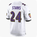 B.Ravens #24 Malaki Starks Player White Home Game Gdoa Stitched Jerseys