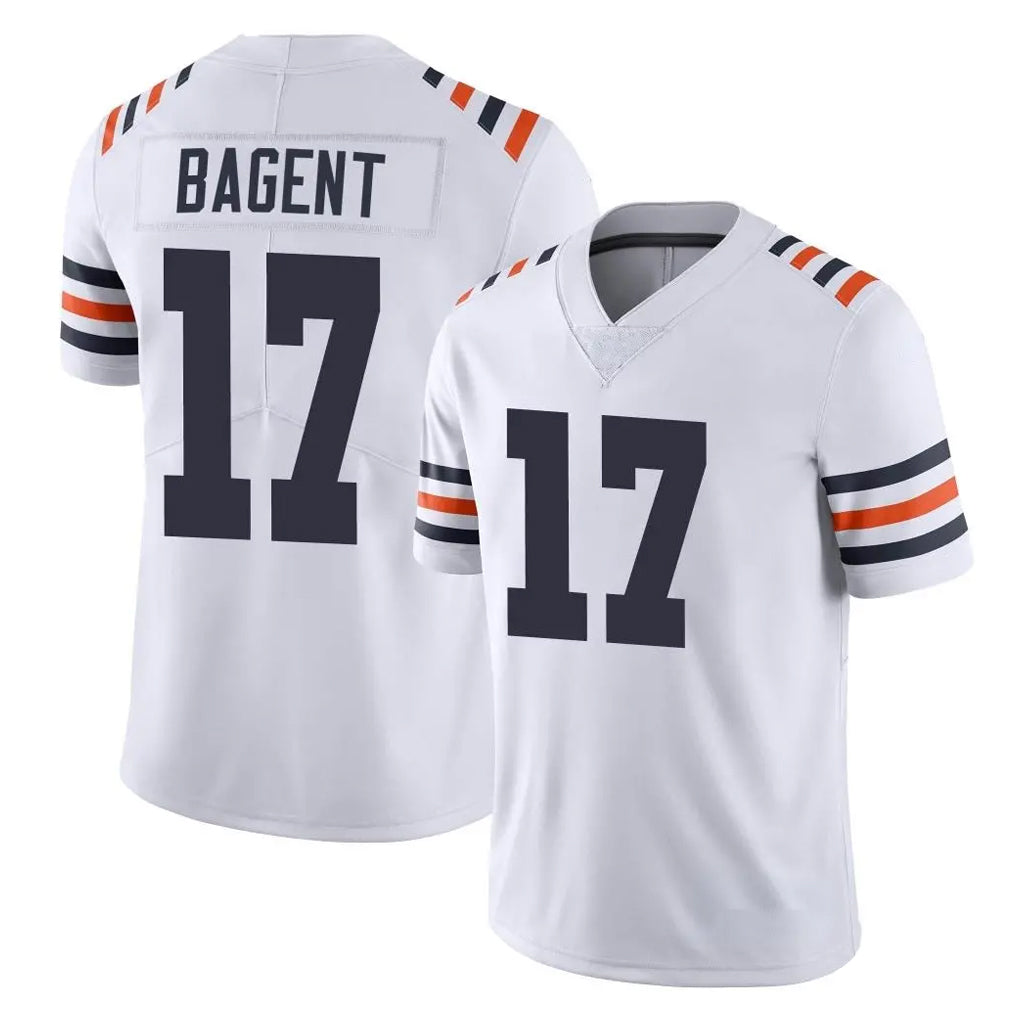 C.Bears #17 Tyson Bagent Player White Classic Vapor Limited Home Game Gdoa Stitched Jerseys