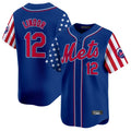 NY.Mets #12 Francisco Lindor Player Royal 2025 Independence Day Vapor Premier Limited  Fdoa Stitched Jerseys