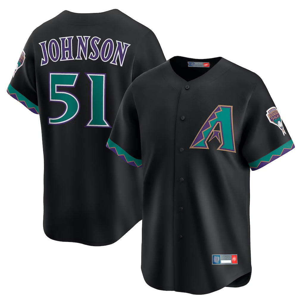 A.Diamondbacks #51 Randy Johnson Player Black Throwback Cooperstown Collection Limited Gdoa Stitched Jerseys