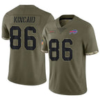 B.Bills #86 Dalton Kincaid Player Olive Salute To Service Game Gdoa Stitched Jerseys