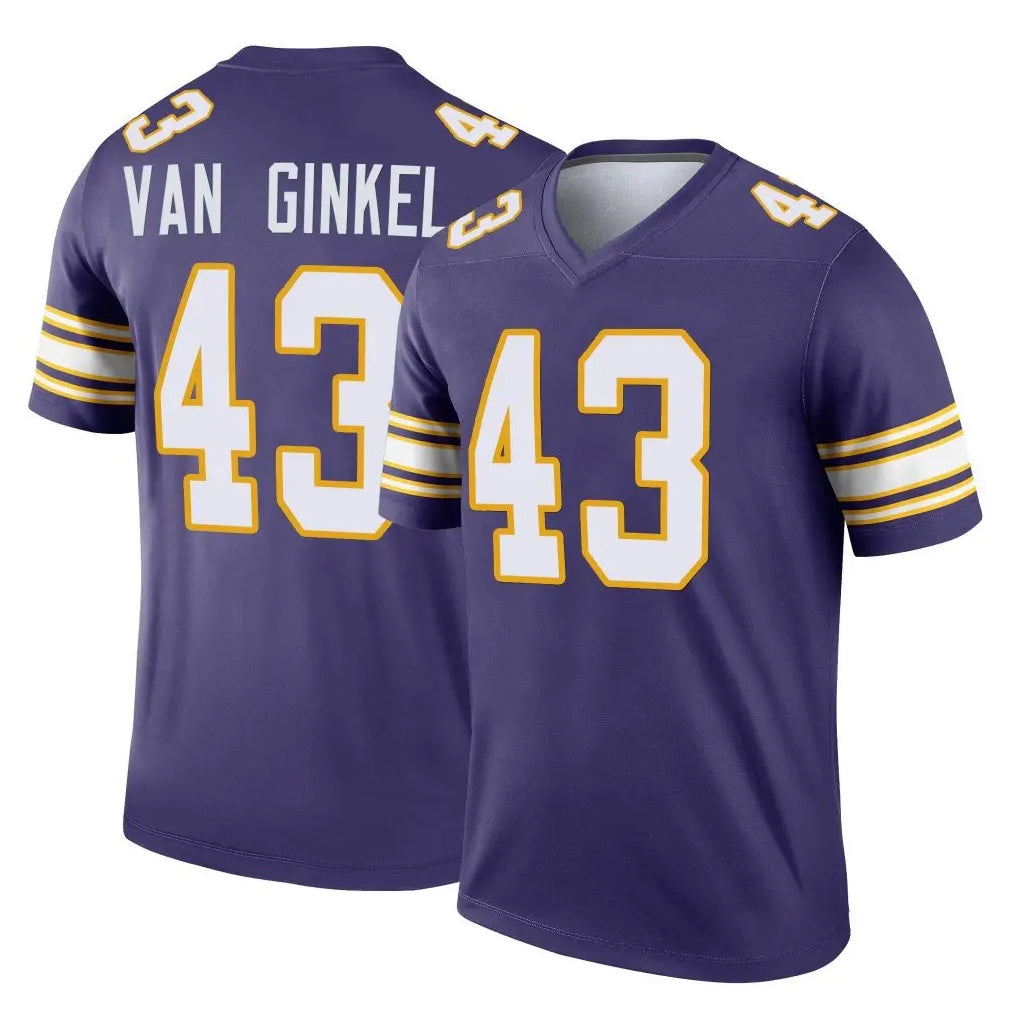 M.Vikings #43 Andrew Van Ginkel Player Purple Limited Classic Home Game Gdoa Stitched Jerseys