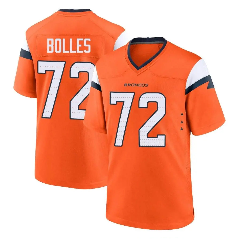 D.Broncos #72 Garett Bolles Player Orange Home Game Gdoa Stitched Jerseys