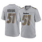 P.Steelers #51 Nick Herbig Player Gray Atmosphere Fashion Home Game Gdoa Stitched Jerseys