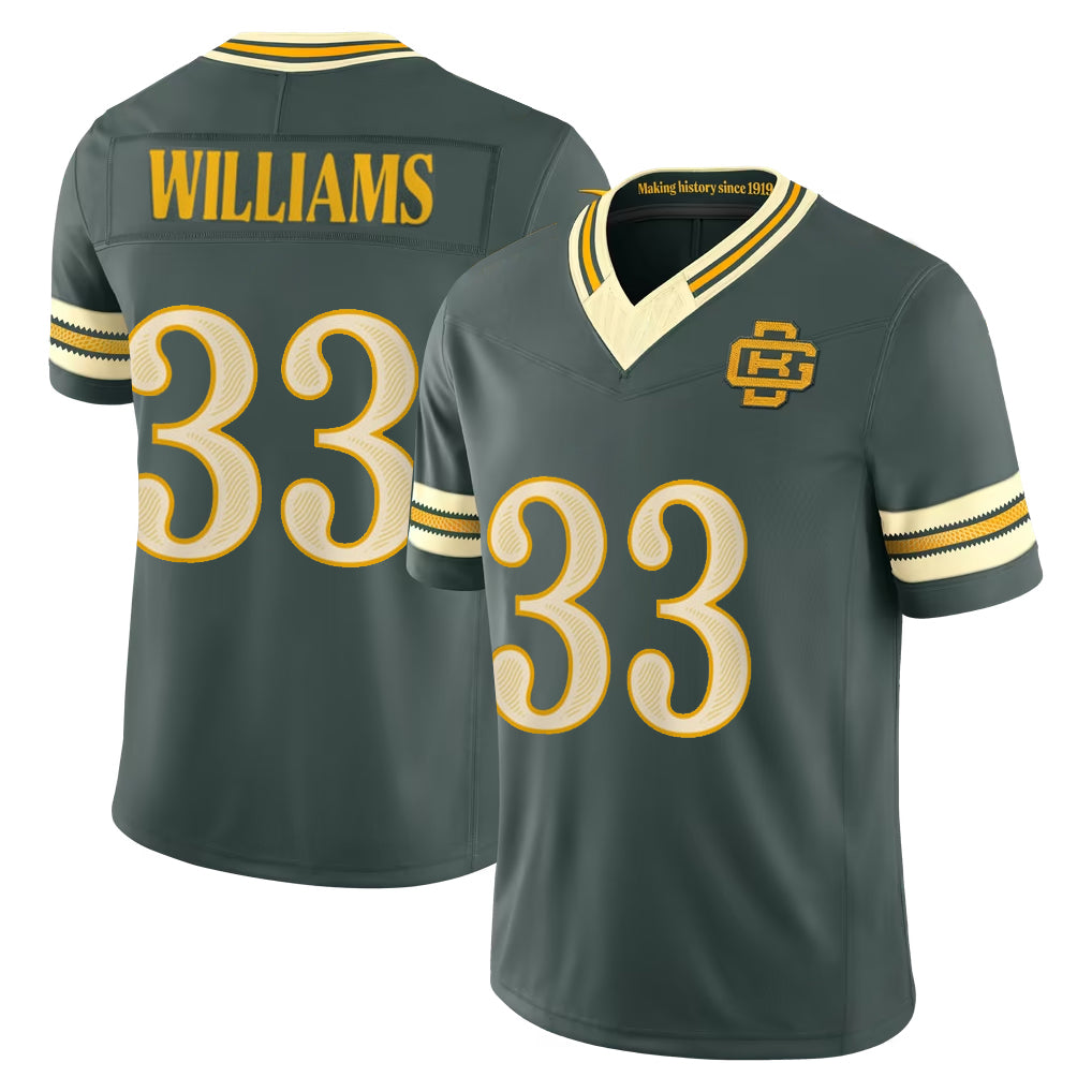 GB.Packers #33 Evan Williams Player Green Limited 2026 Rivalries Collection Home Game Edoa Stitched Jerseys